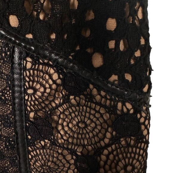 Heartloom Anthropologie Topography Black Lace Dress size Small Fitted Sheath - Picture 5 of 8